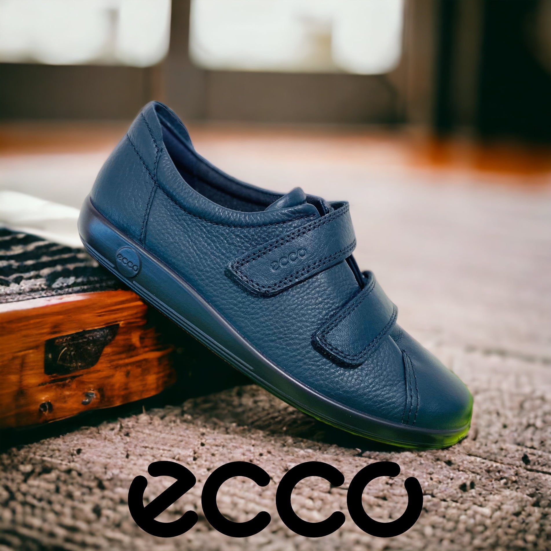 Ecco soft navy velcro Kirbys Footwear Ltd