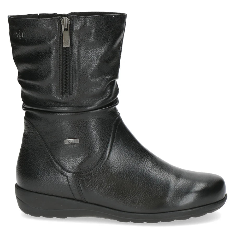 Caprice warm lined waterproof boot - black leather - 26456