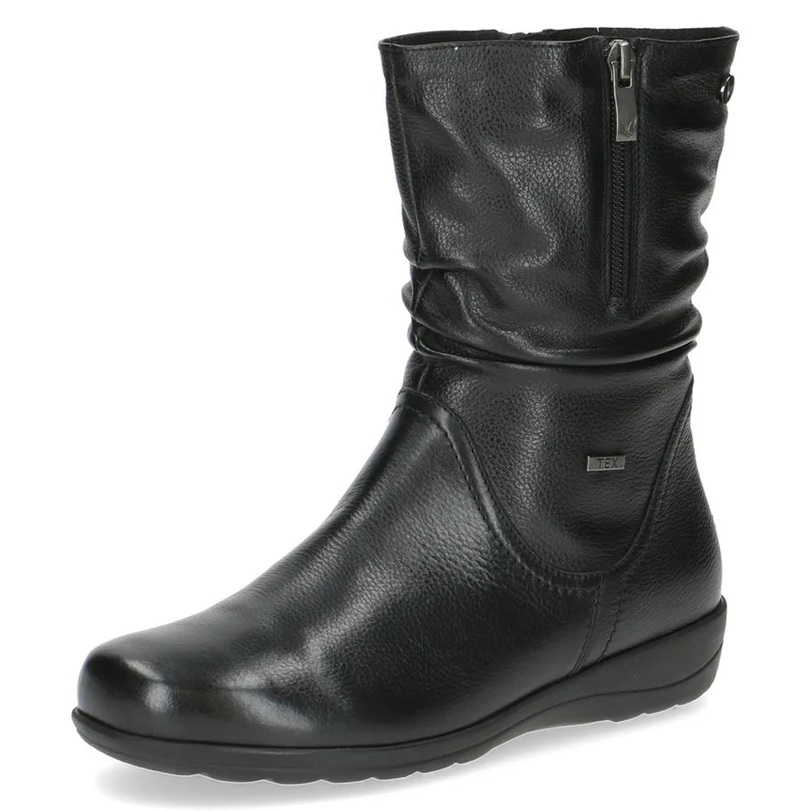 Caprice warm lined waterproof boot - black leather - 26456