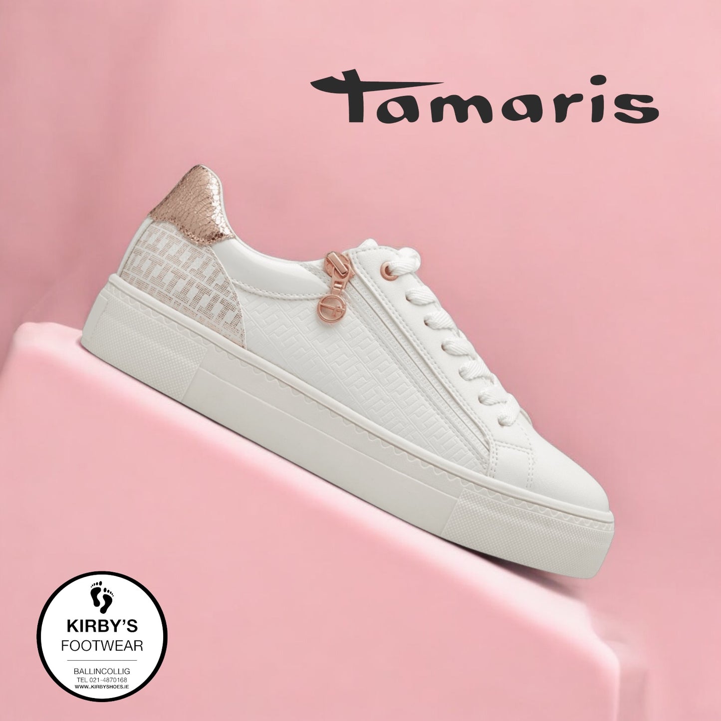 Tamaris trainer - white/rose gold - 23313