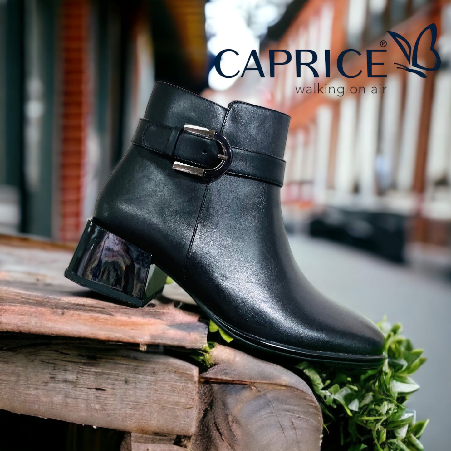 Caprice black leather boot 25340