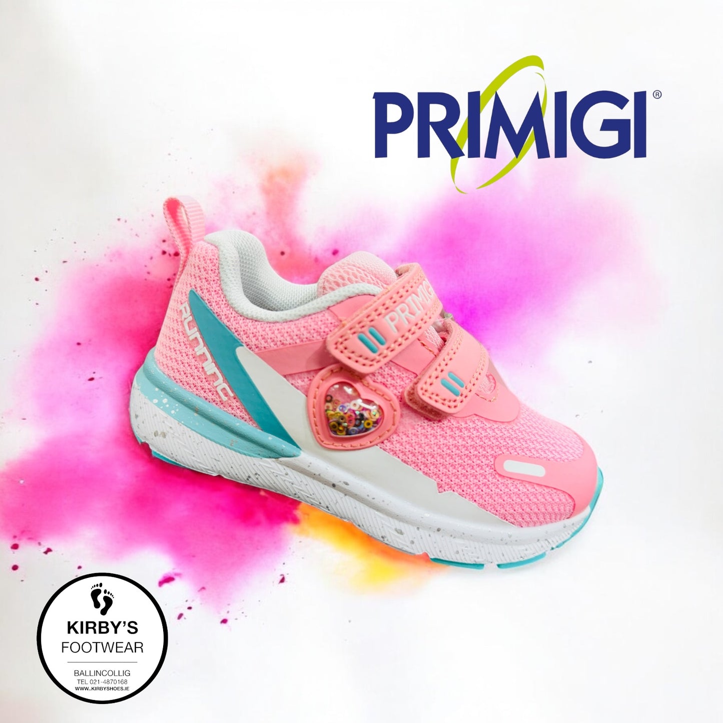 Primigi velcro trainer pink heart 76466