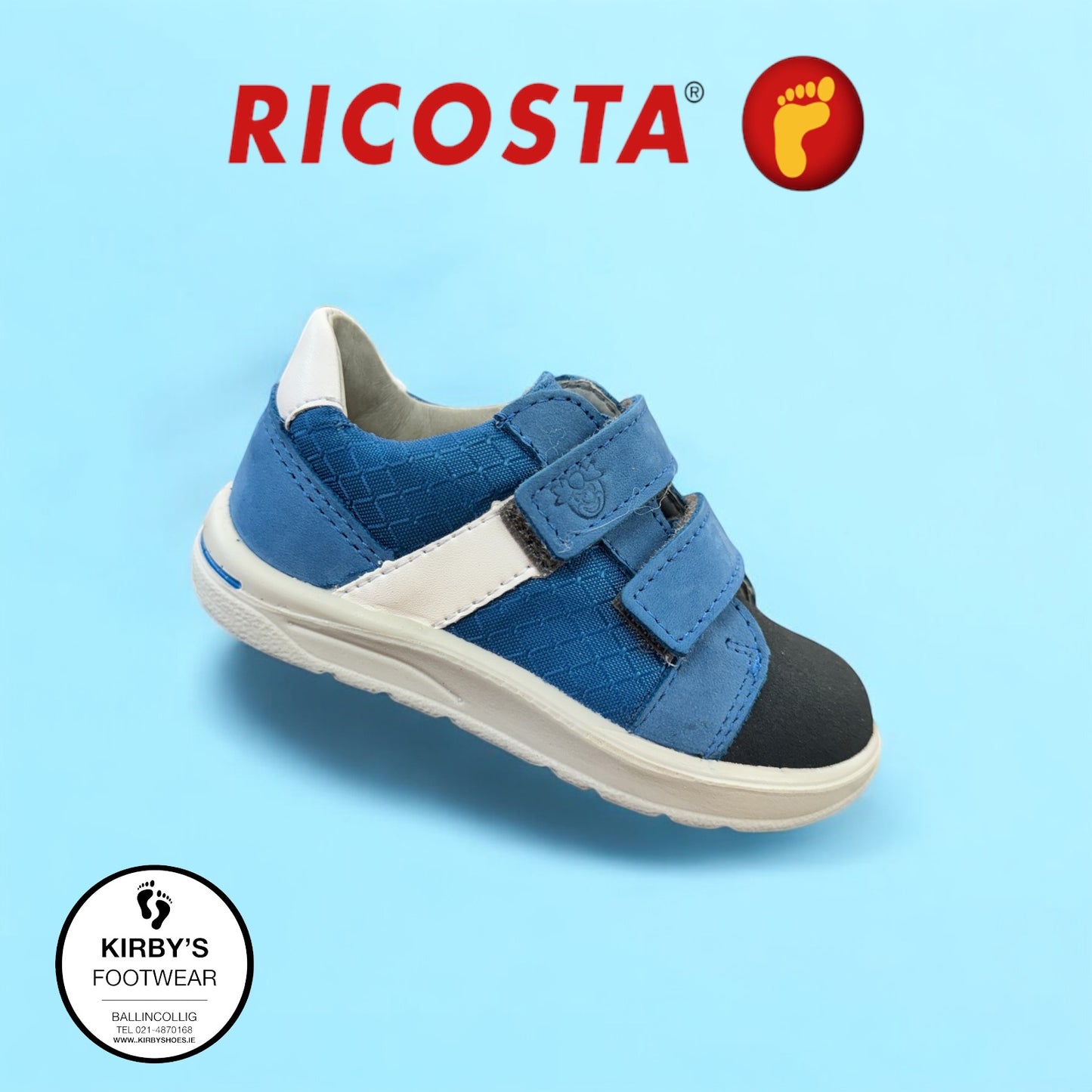 Ricosta Riley blue velcro leather