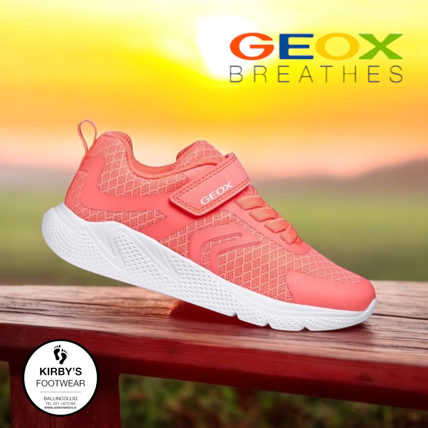 Geox Sprintye velcro coral