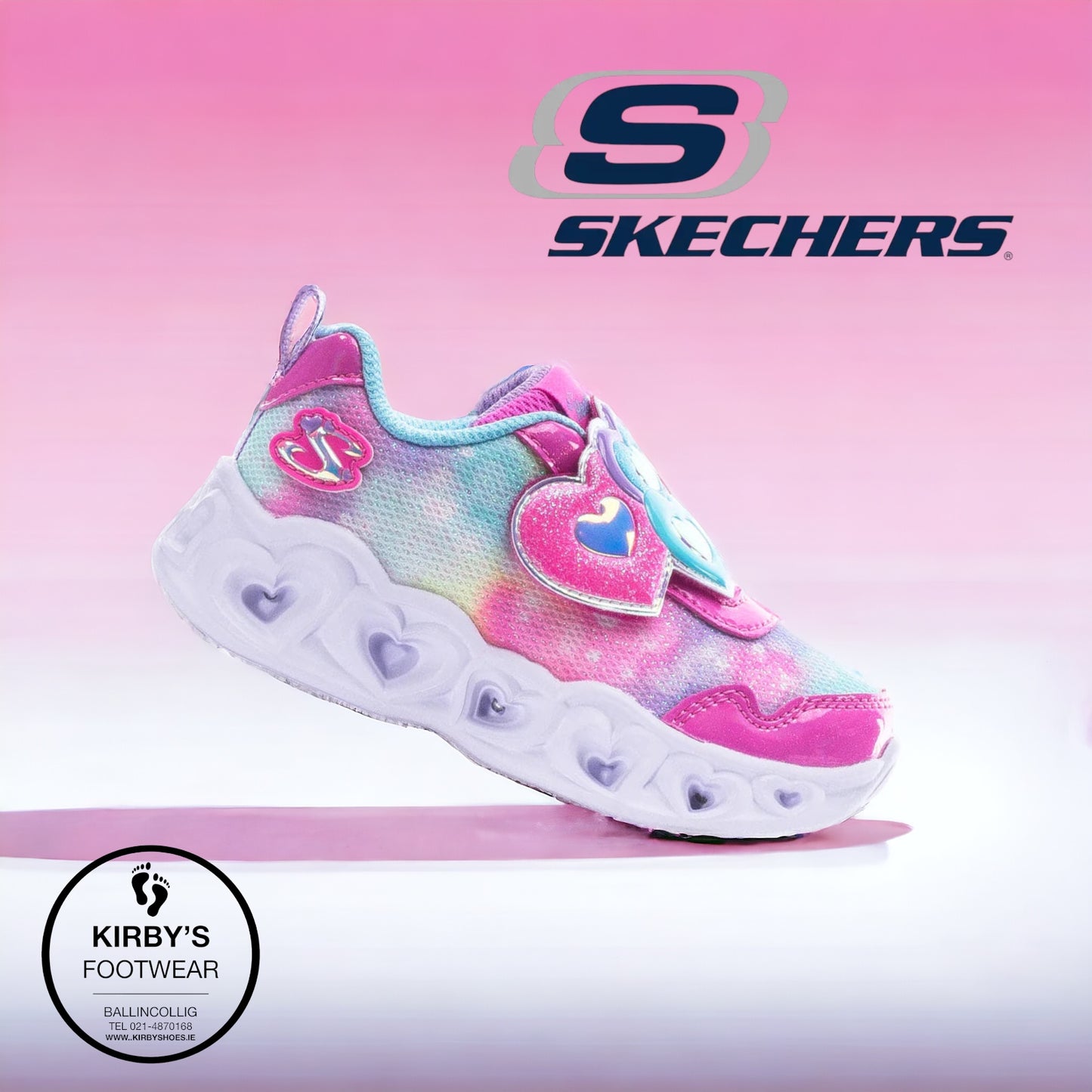 Skechers heart lights - loving reflection - pink