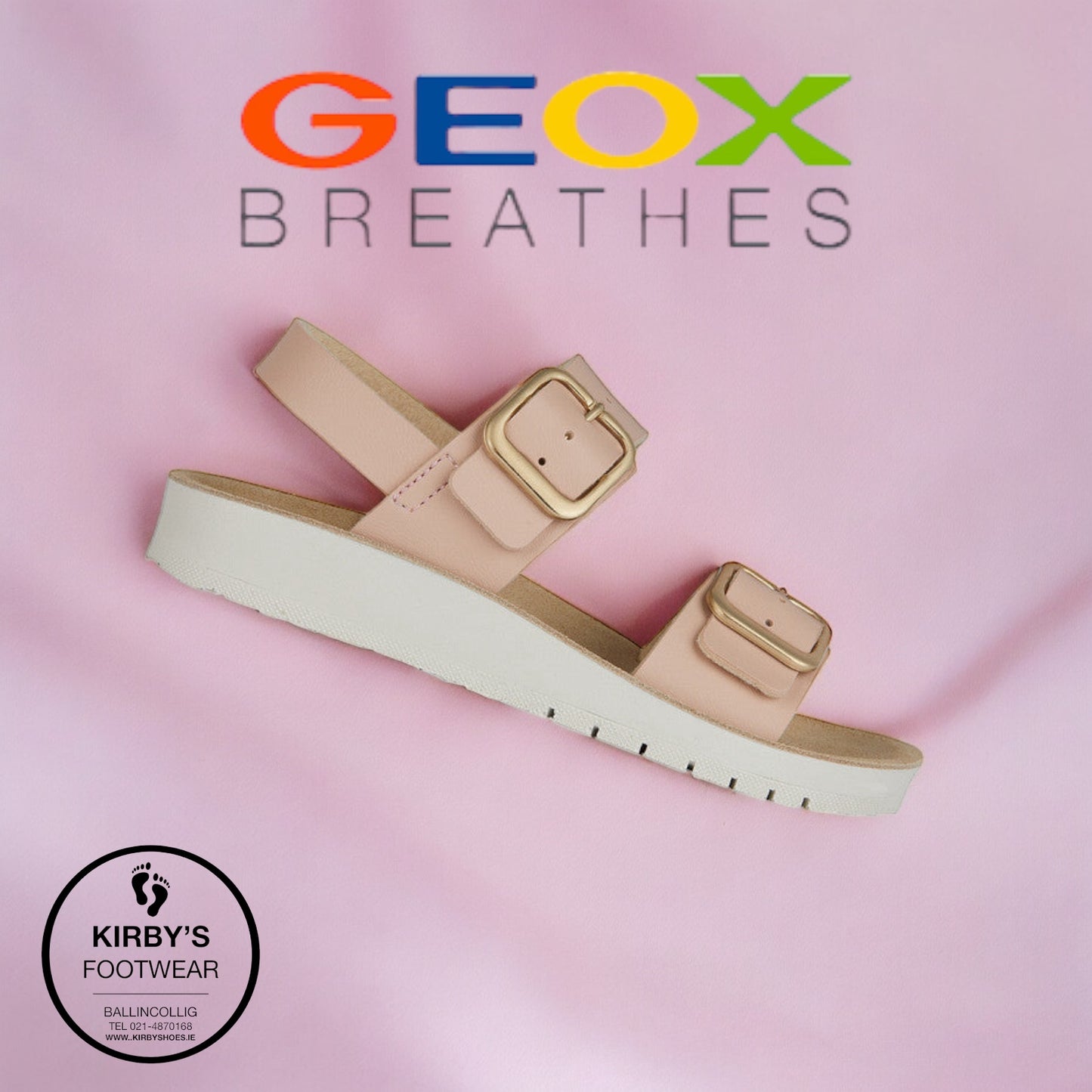 Geox Costarei rose leather sandal