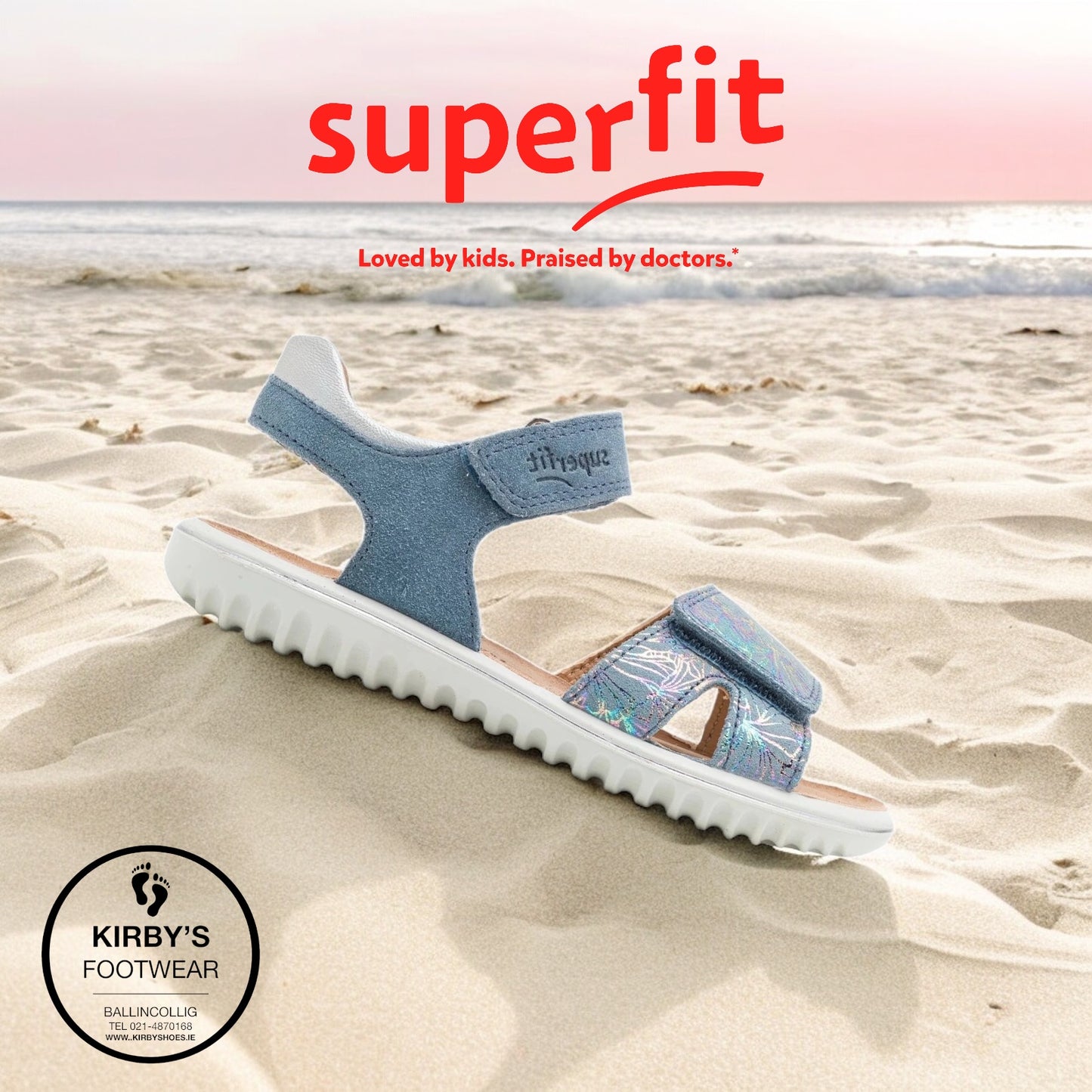 SuperFit sparkle sandal blue silver