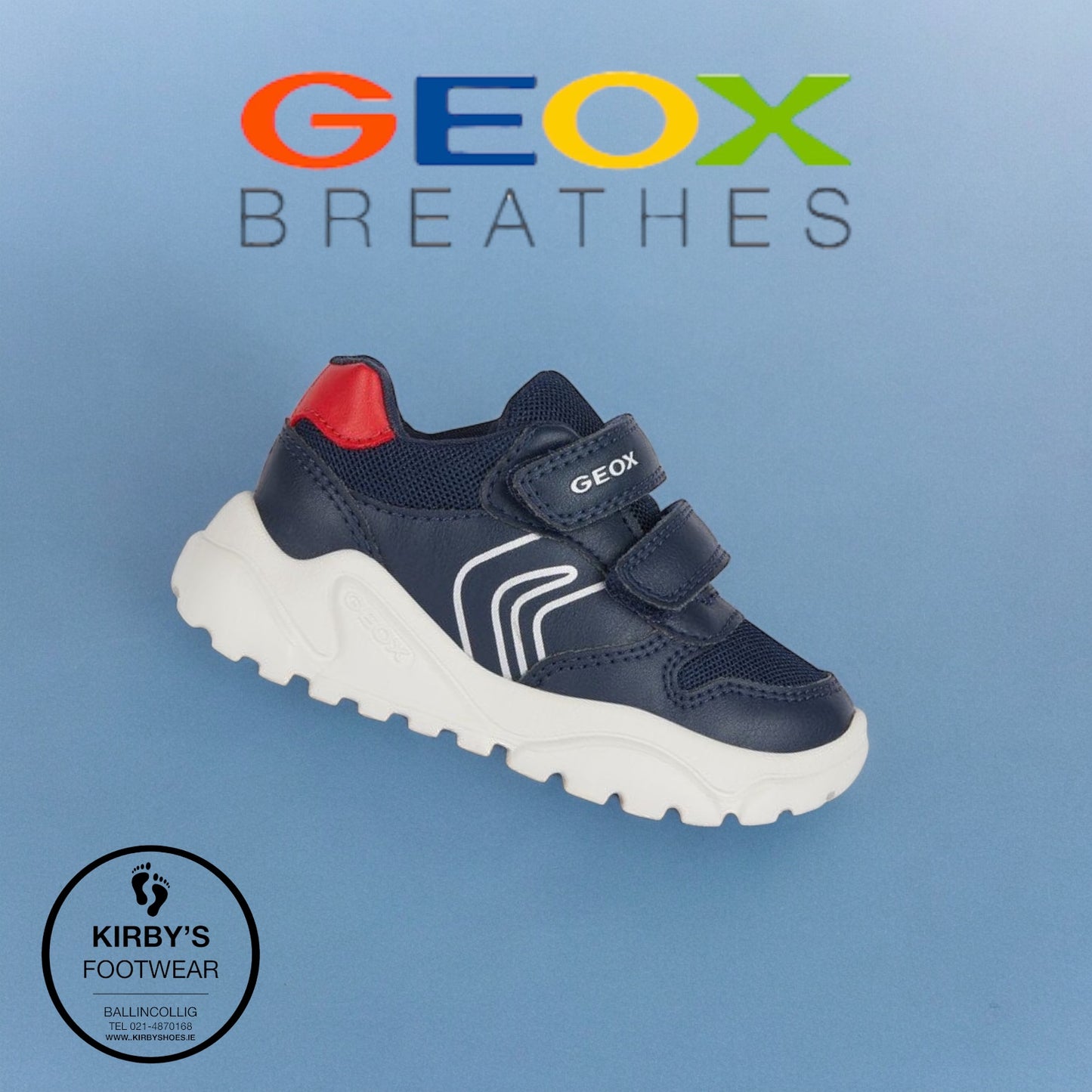 Geox Ciufciuf navy red velcro