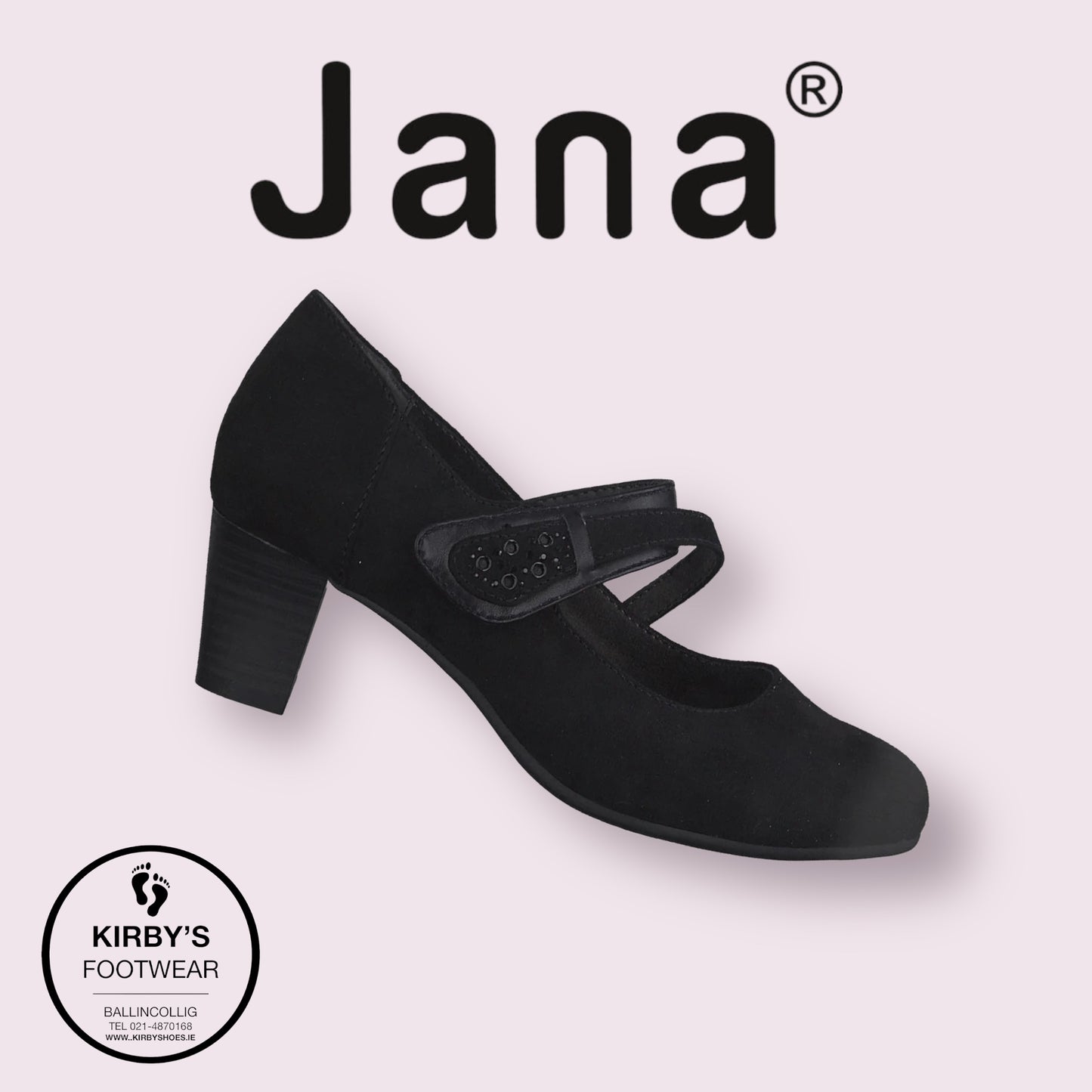 Jana black suede strap 24464