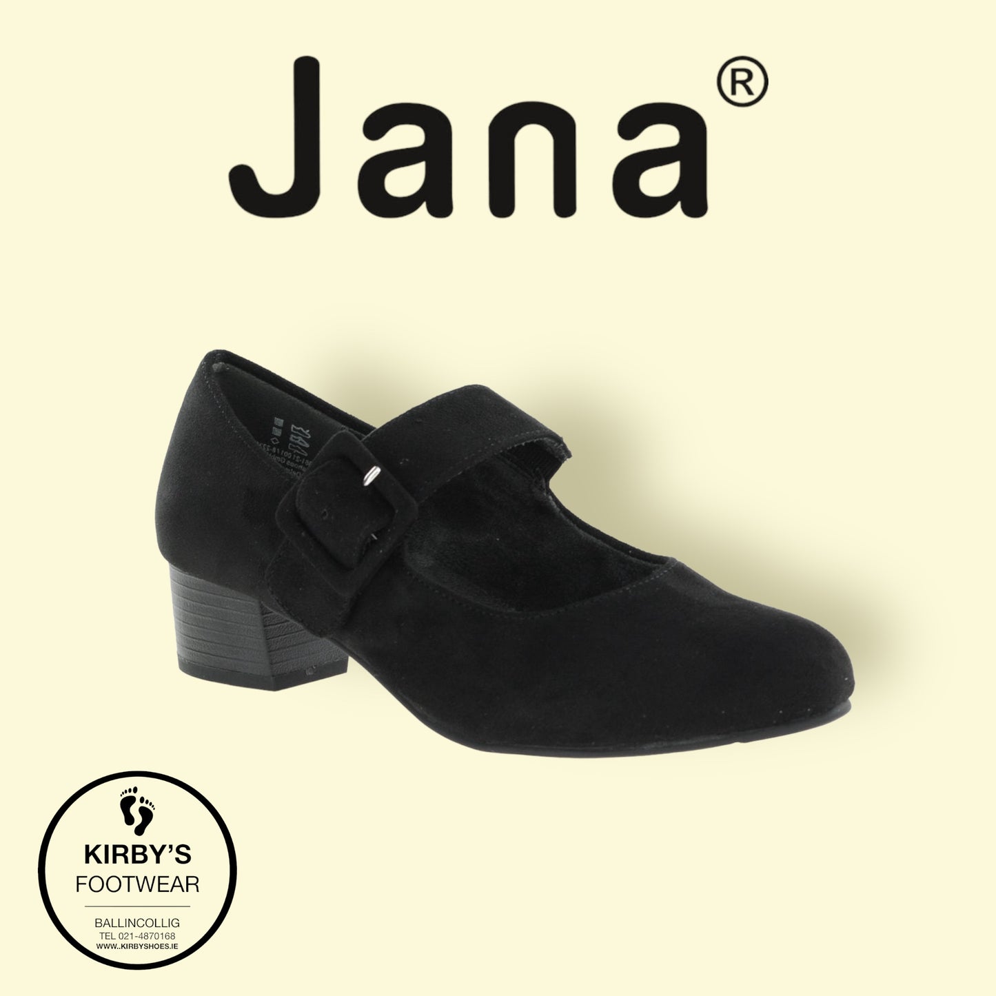 Jana black suede strap 22361