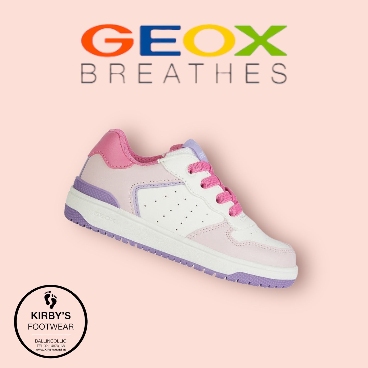 Geox Washiba trainer white pink