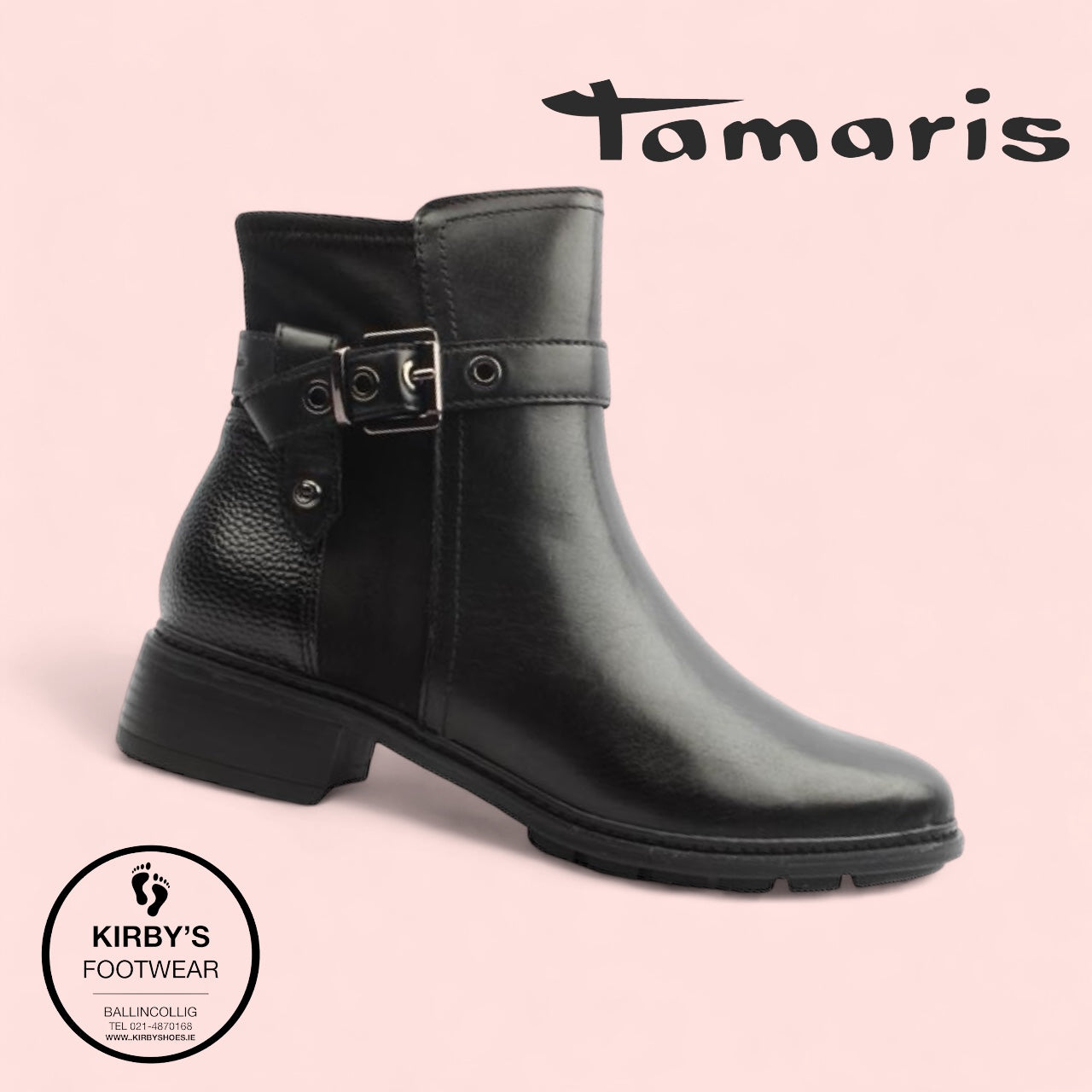 Tamaris boot black leather 25425