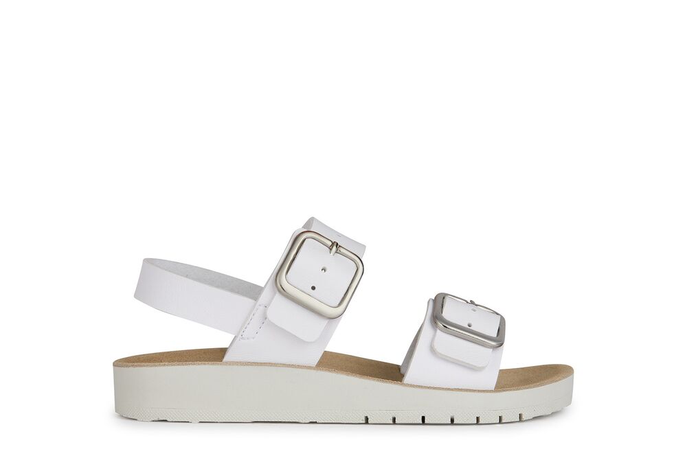 Geox Costarei white leather sandal