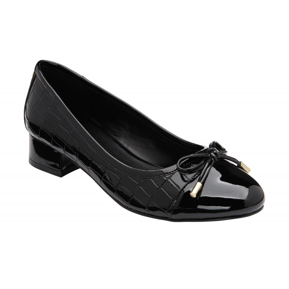 Black croc best sale court shoes