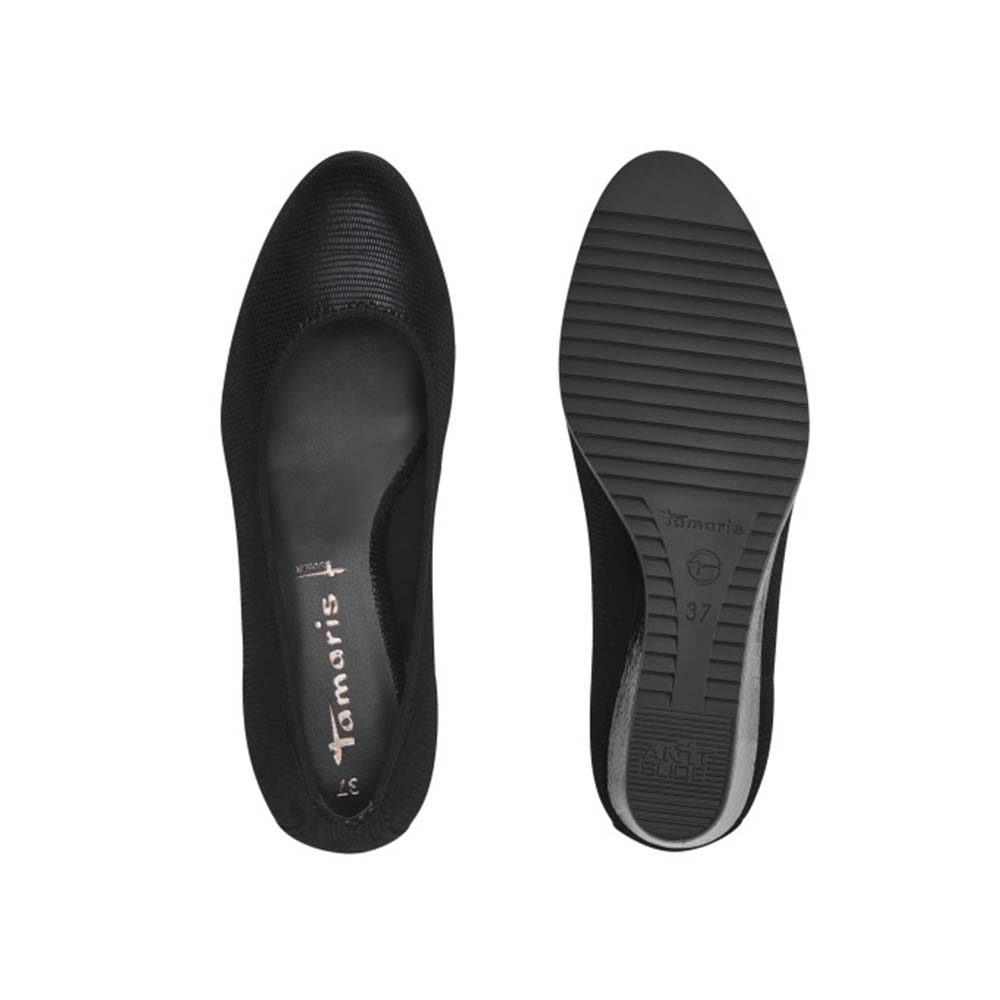 Tamaris black wedge 22325