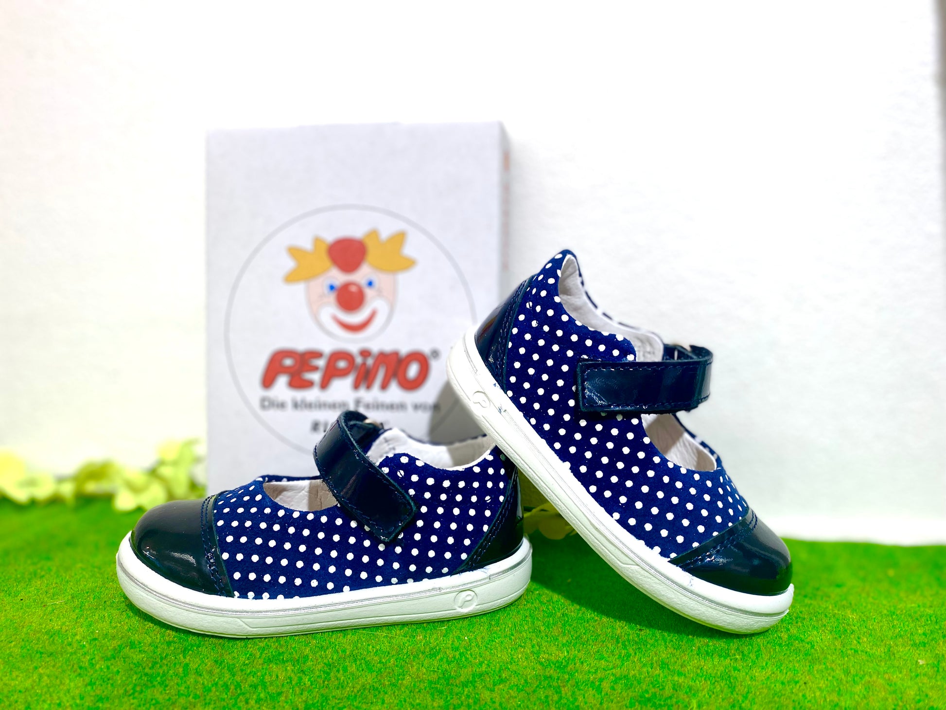 Ricosta Corinne navy polka dot - Kirbys Footwear Ltd